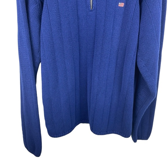 Polo Jeans Co | Blue 1/4 Zip Flag Logo Pullover Sweater - Picture 3 of 9